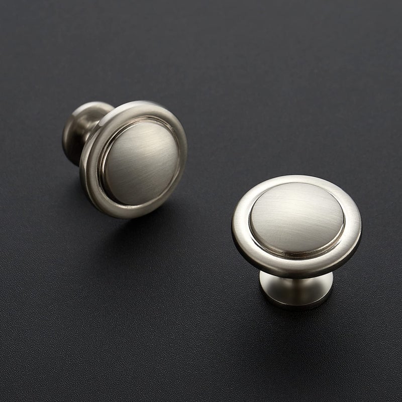 Ravinte 3 Pack 1-1/4 inch Kitchen Cabinet Knobs Brushed Nickel Dresser Zinc Pulls Door Drawer Handles for Dresser Drawers - Image 2